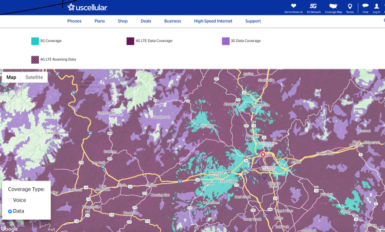 US Cellular Coverage Buncombe County Area 